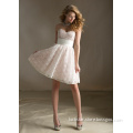 Short White Lace Wedding Dresses with a Satin Sash Party Dresses (PAD0029)